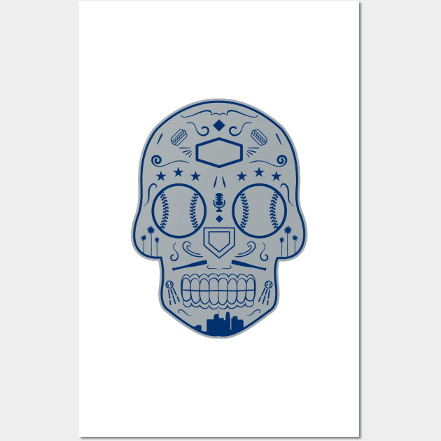 Los Angeles Baseball Sugar Skull Wall Art by StickyHenderson